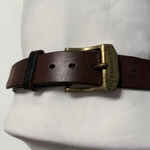 Levi Strauss & Co Brown Leather Belt | Brass Buckle | Vintage Workwear